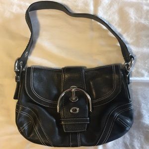 COACH black leather shoulder bag